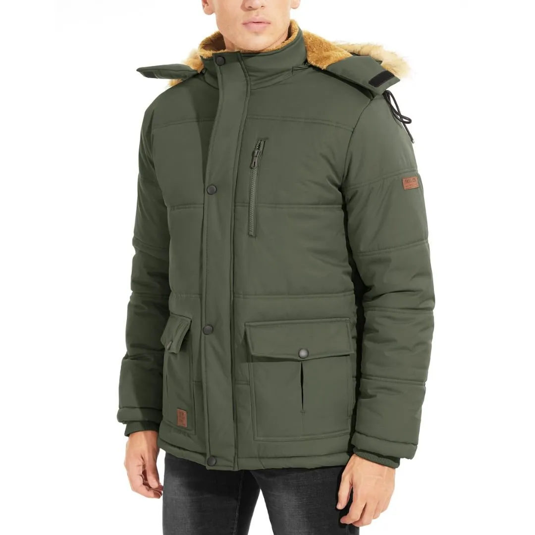 Men's Winter Jacket with Hood Water Repellent Windproof Coat