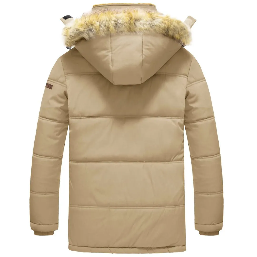 Men's Winter Jacket with Hood Water Repellent Windproof Coat