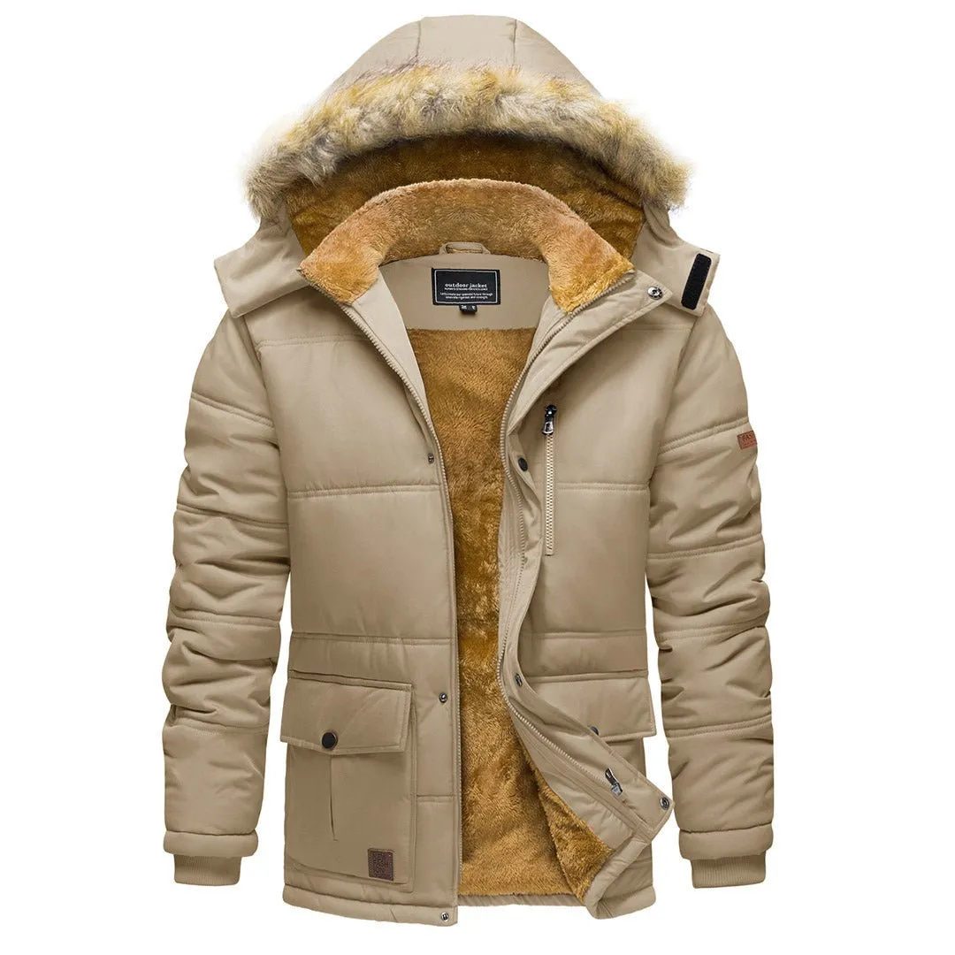 Men's Winter Jacket with Hood Water Repellent Windproof Coat