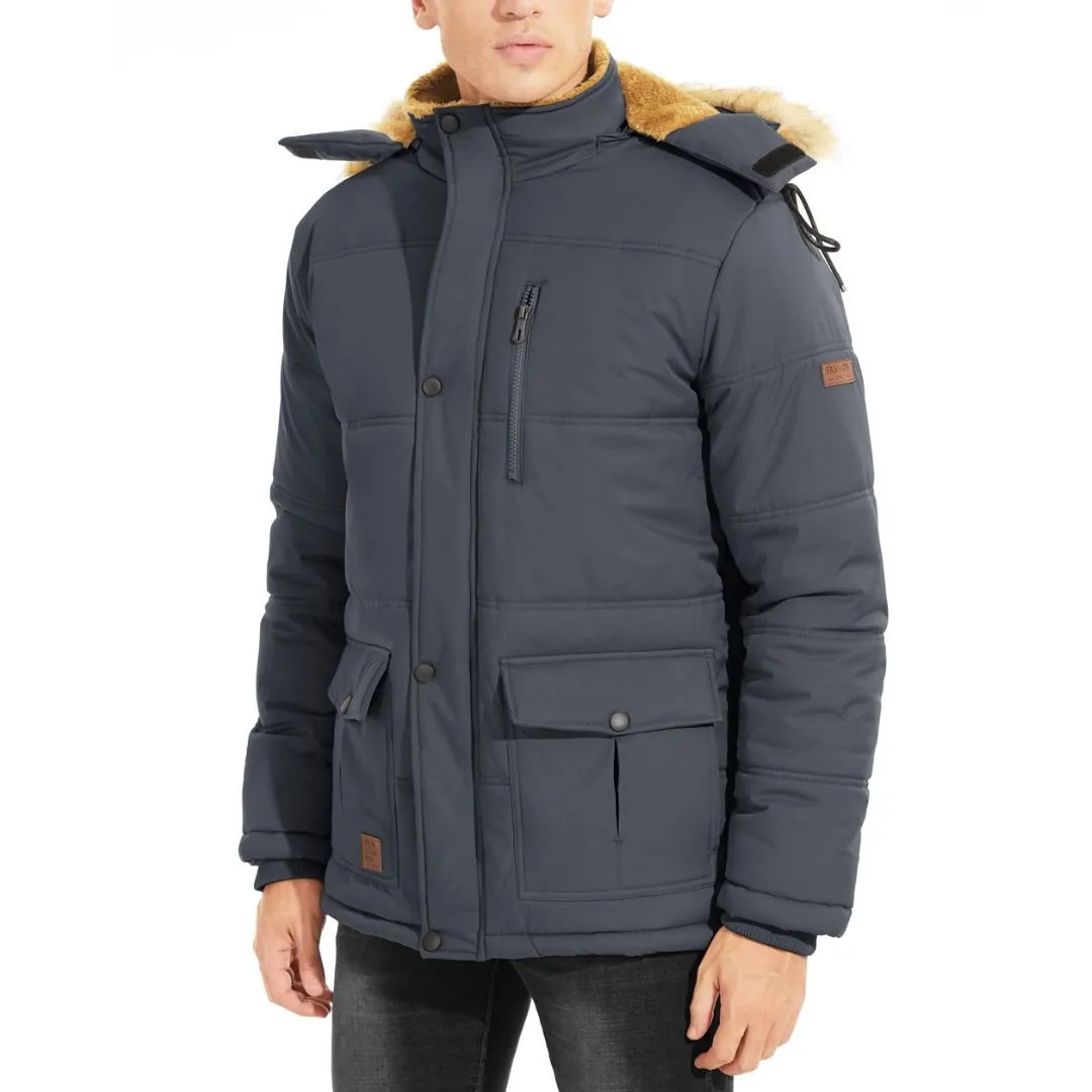 Men's Winter Jacket with Hood Water Repellent Windproof Coat