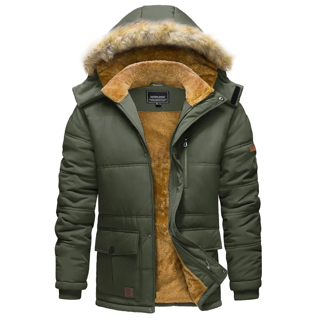 Men's Winter Jacket with Hood Water Repellent Windproof Coat