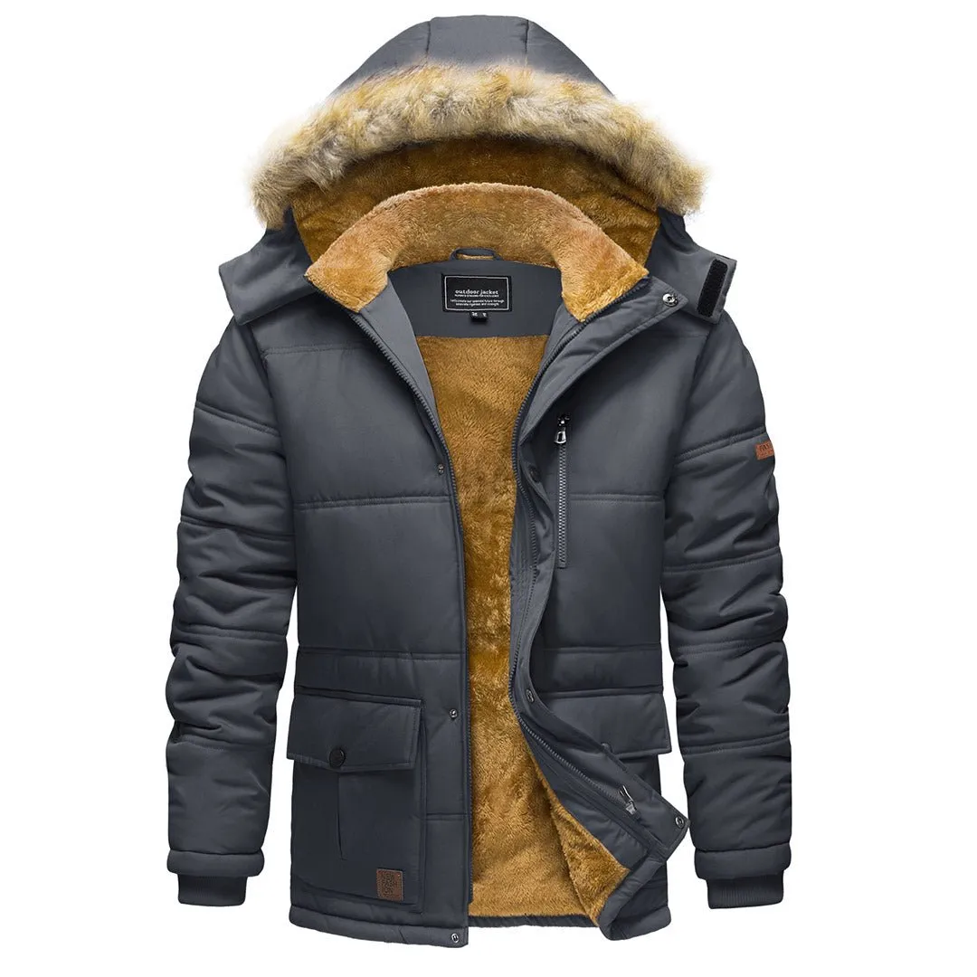 Men's Winter Jacket with Hood Water Repellent Windproof Coat