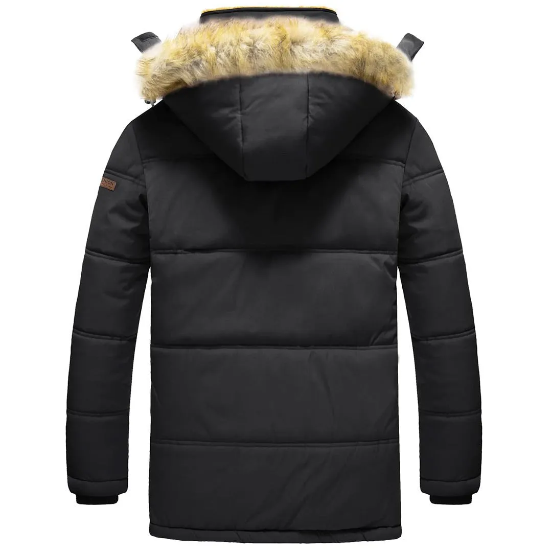 Men's Winter Jacket with Hood Water Repellent Windproof Coat