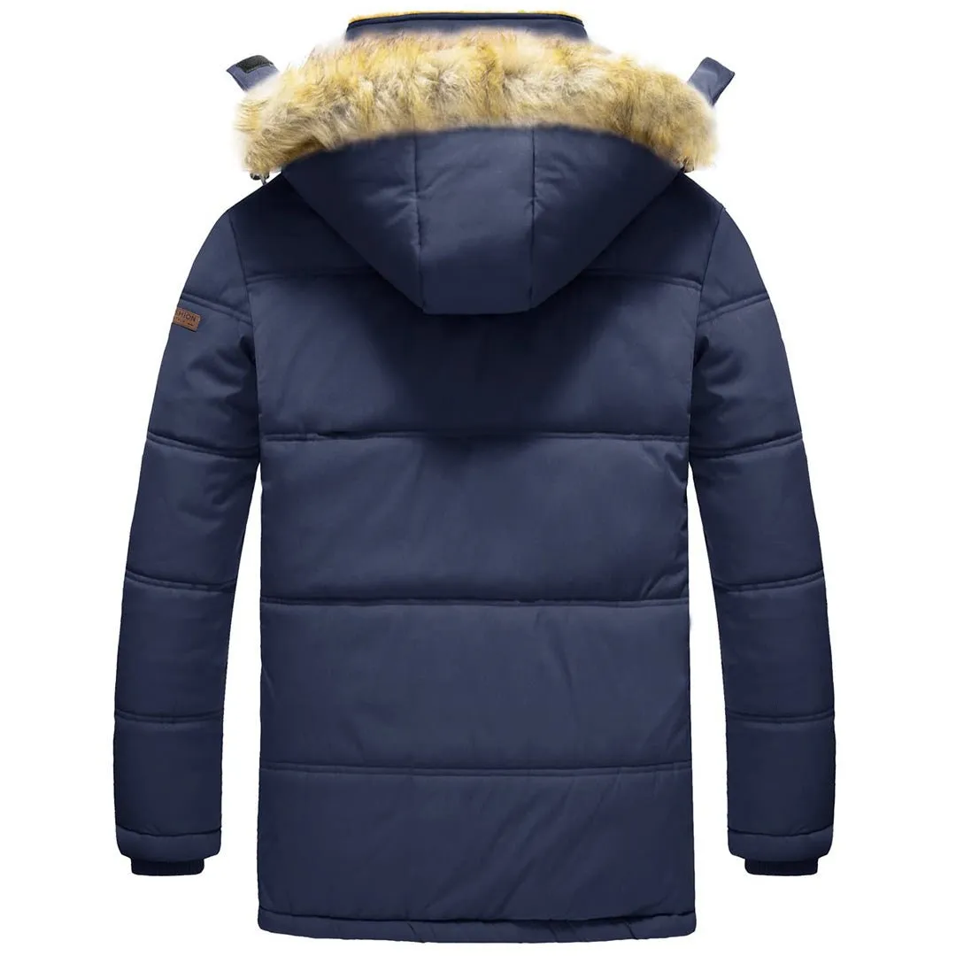 Men's Winter Jacket with Hood Water Repellent Windproof Coat