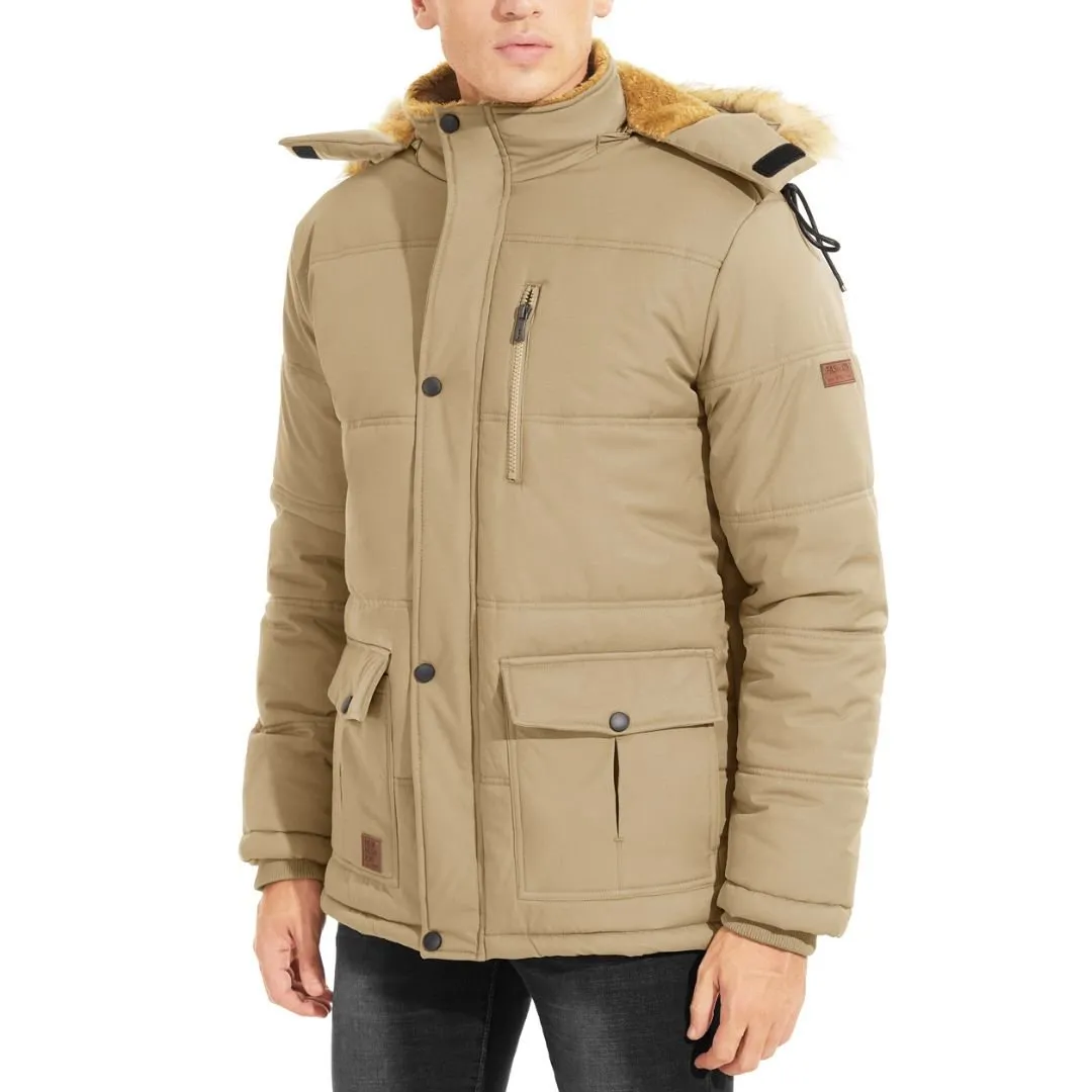 Men's Winter Jacket with Hood Water Repellent Windproof Coat