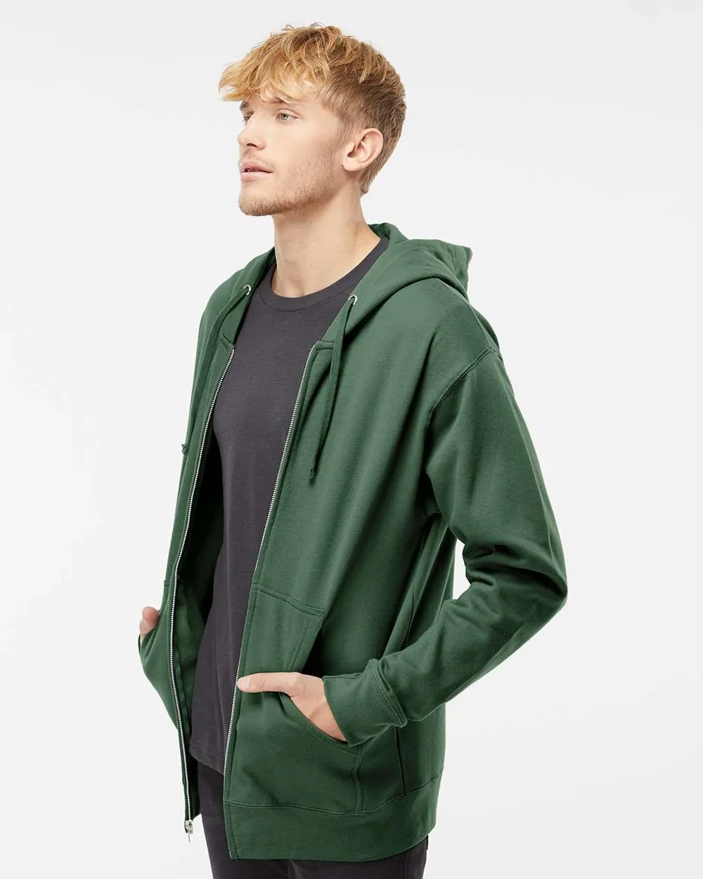 Midweight Full-Zip Hooded Sweatshirt