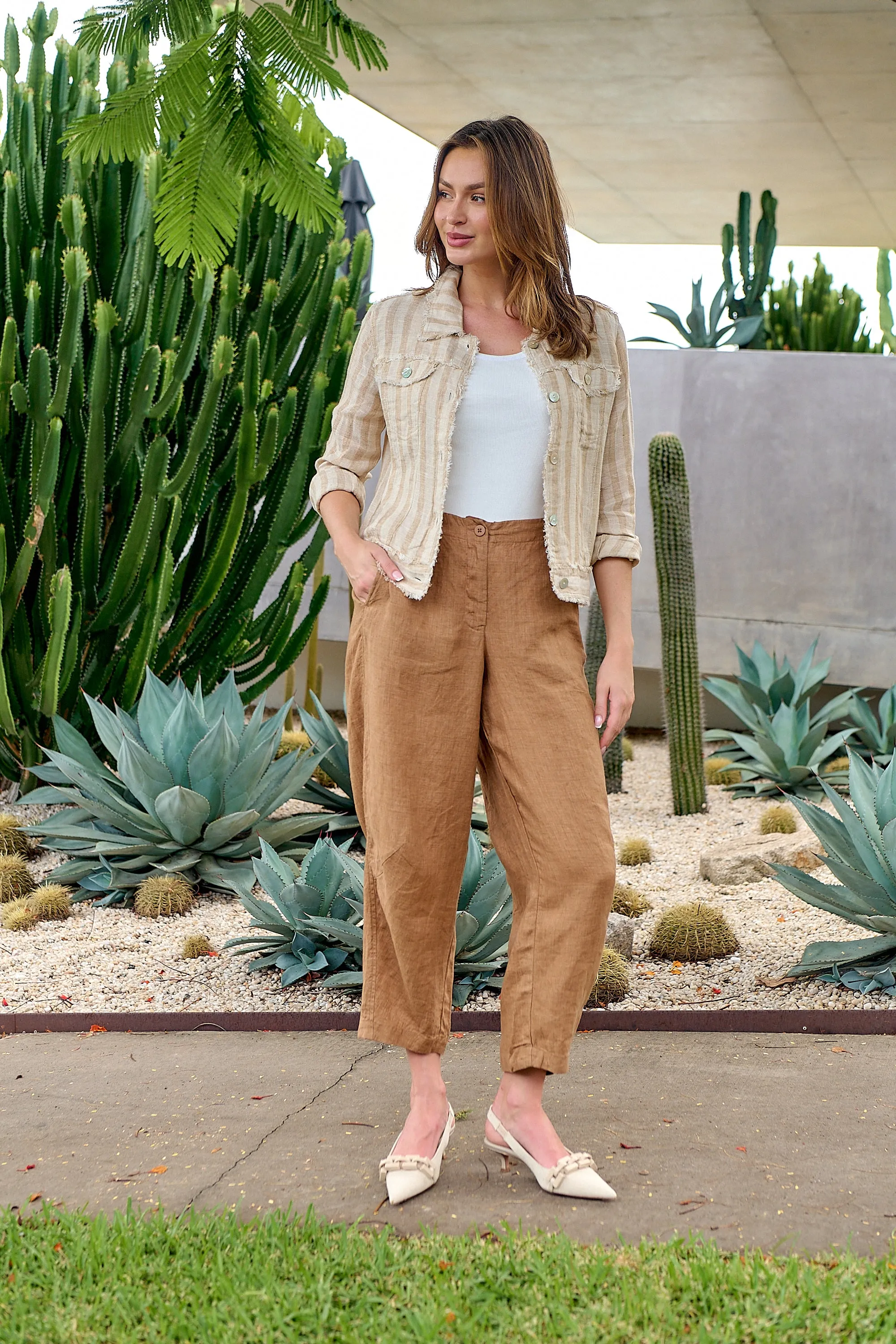 Naturals - Linen Pants Gingerbread | GA524