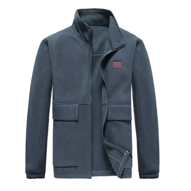 New Casual Classic Warm Thick Fleece Men Jacket Coat