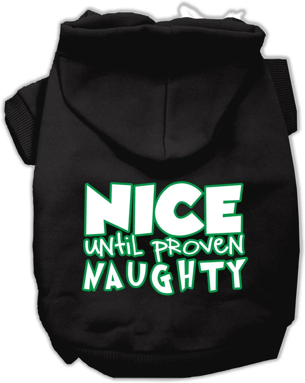 Nice Until Proven Naughty Screen Print Pet Hoodie Black Xxxl (20)