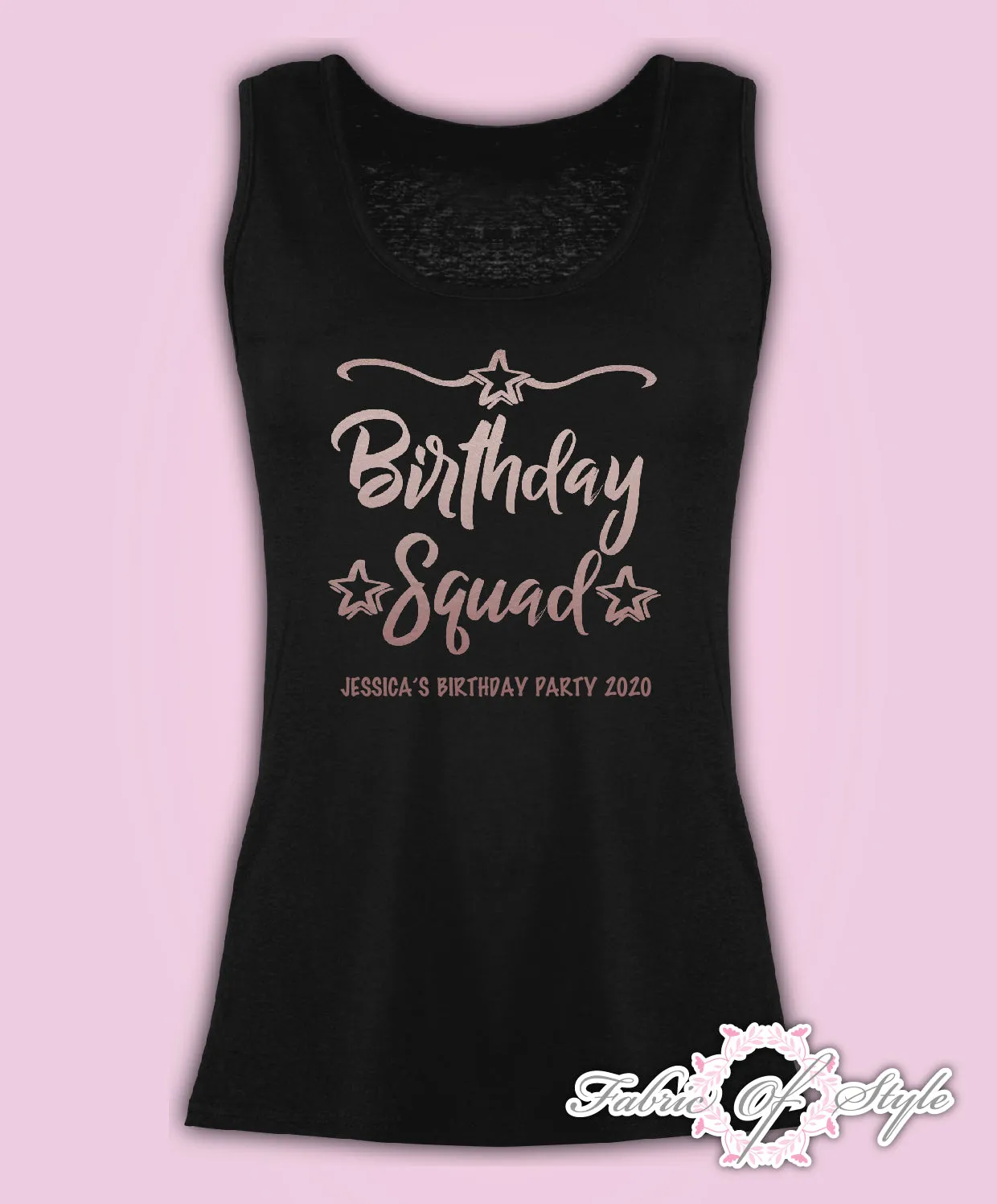 Personalised Vest Tank Birthday Girl Any Year 18th 21st 30th 40th T-shirt Female Rose Gold