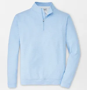 Perth Mini-Stripe Stretch Loop Terry Quarter-Zip in Cottage Blue/White by Peter Millar