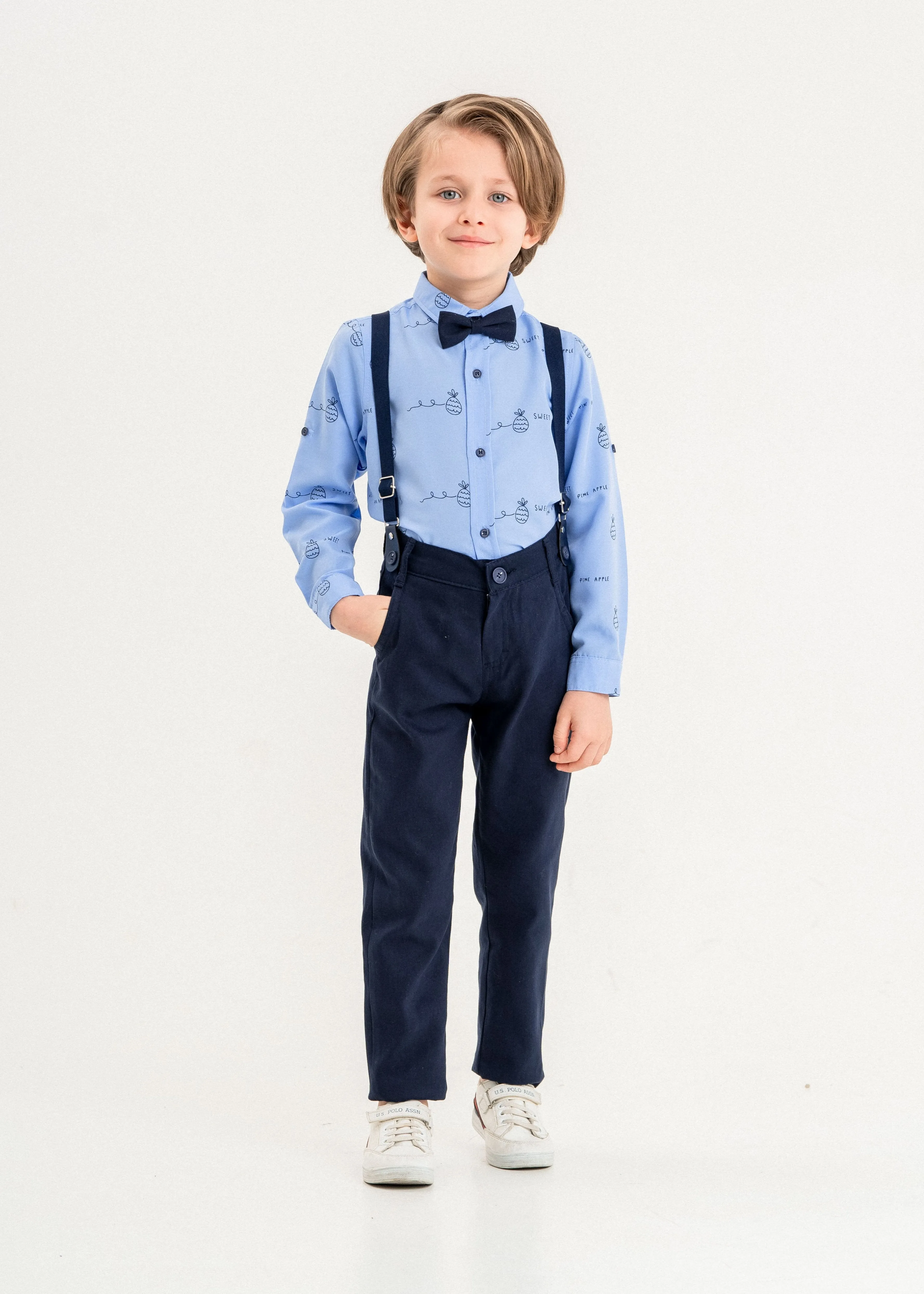 Pineapple Blue Formal Cotton Set