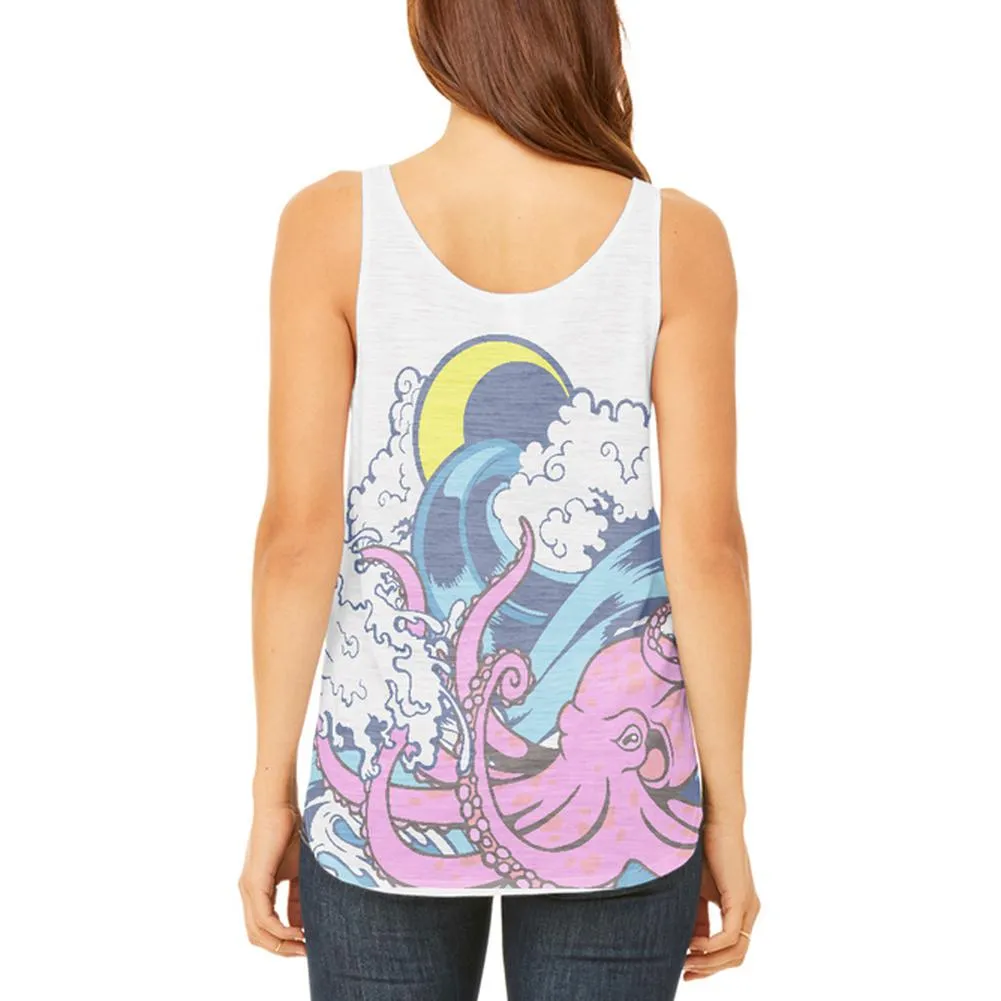 Pink Octopus Master Of The Seas Juniors Flowy Side Slit Tank Top