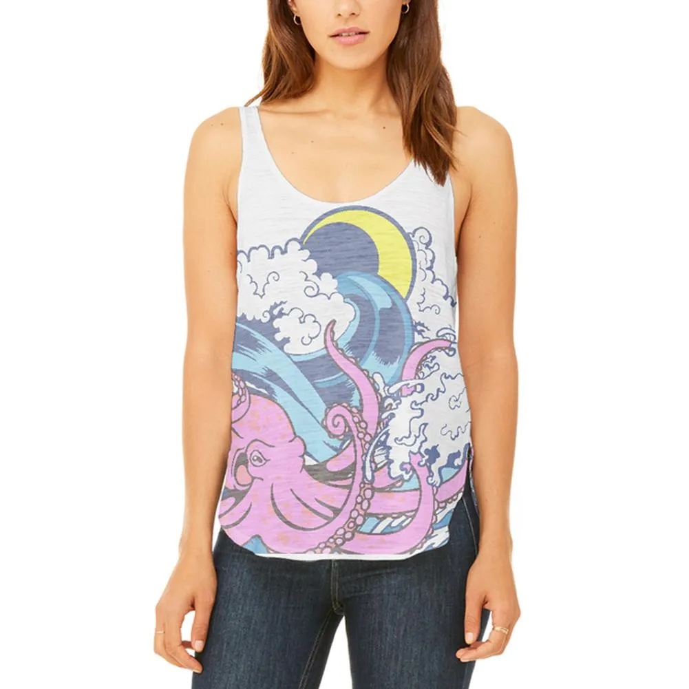 Pink Octopus Master Of The Seas Juniors Flowy Side Slit Tank Top