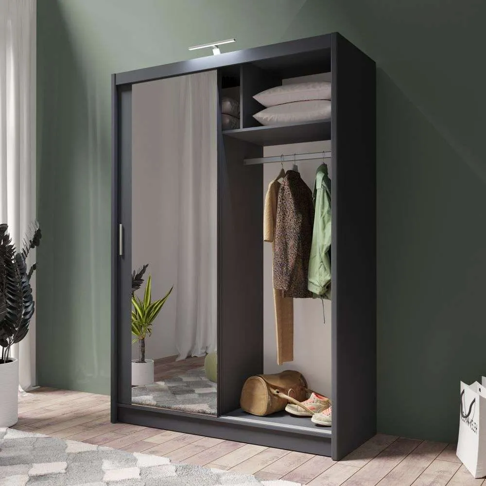 Piper 150cm Sliding Door Wardrobe Graphite