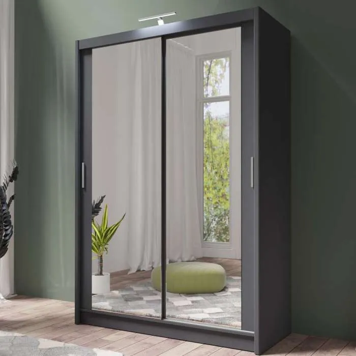 Piper 150cm Sliding Door Wardrobe Graphite