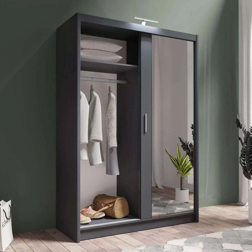 Piper 150cm Sliding Door Wardrobe Graphite