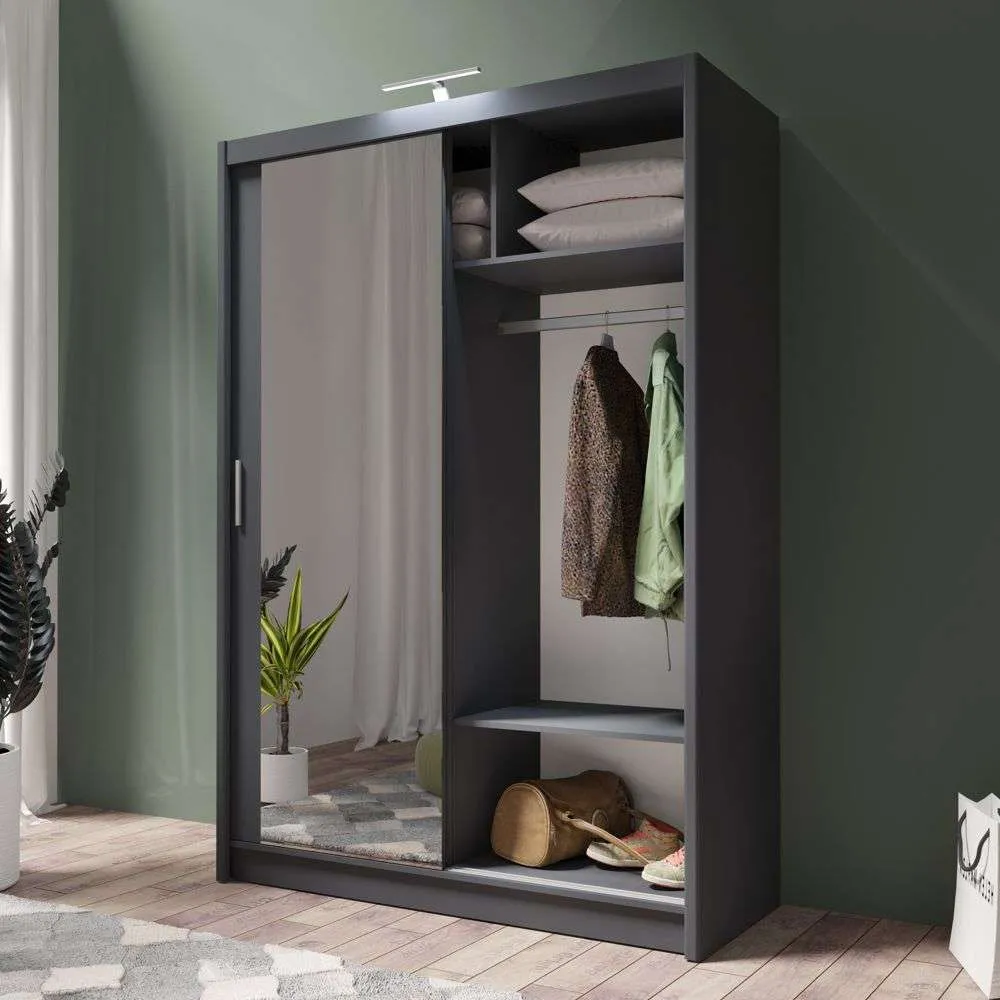 Piper 150cm Sliding Door Wardrobe Graphite