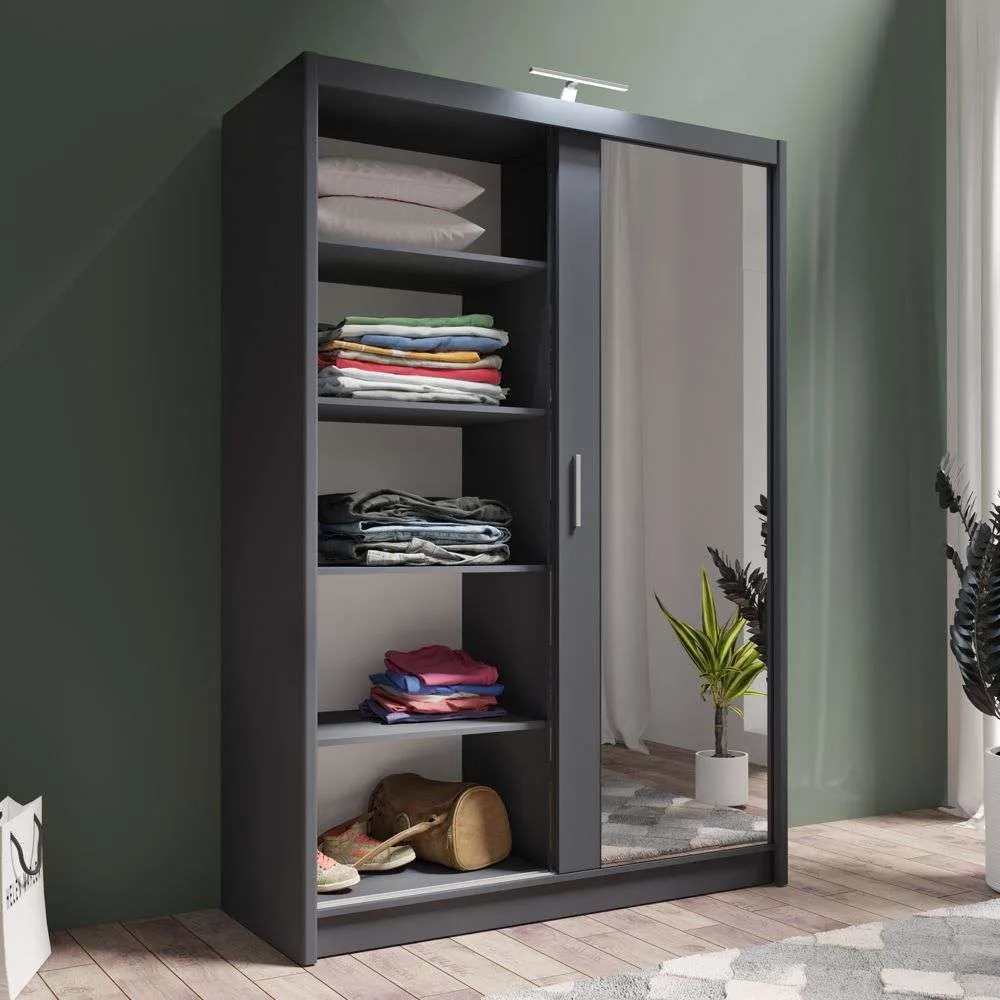 Piper 150cm Sliding Door Wardrobe Graphite