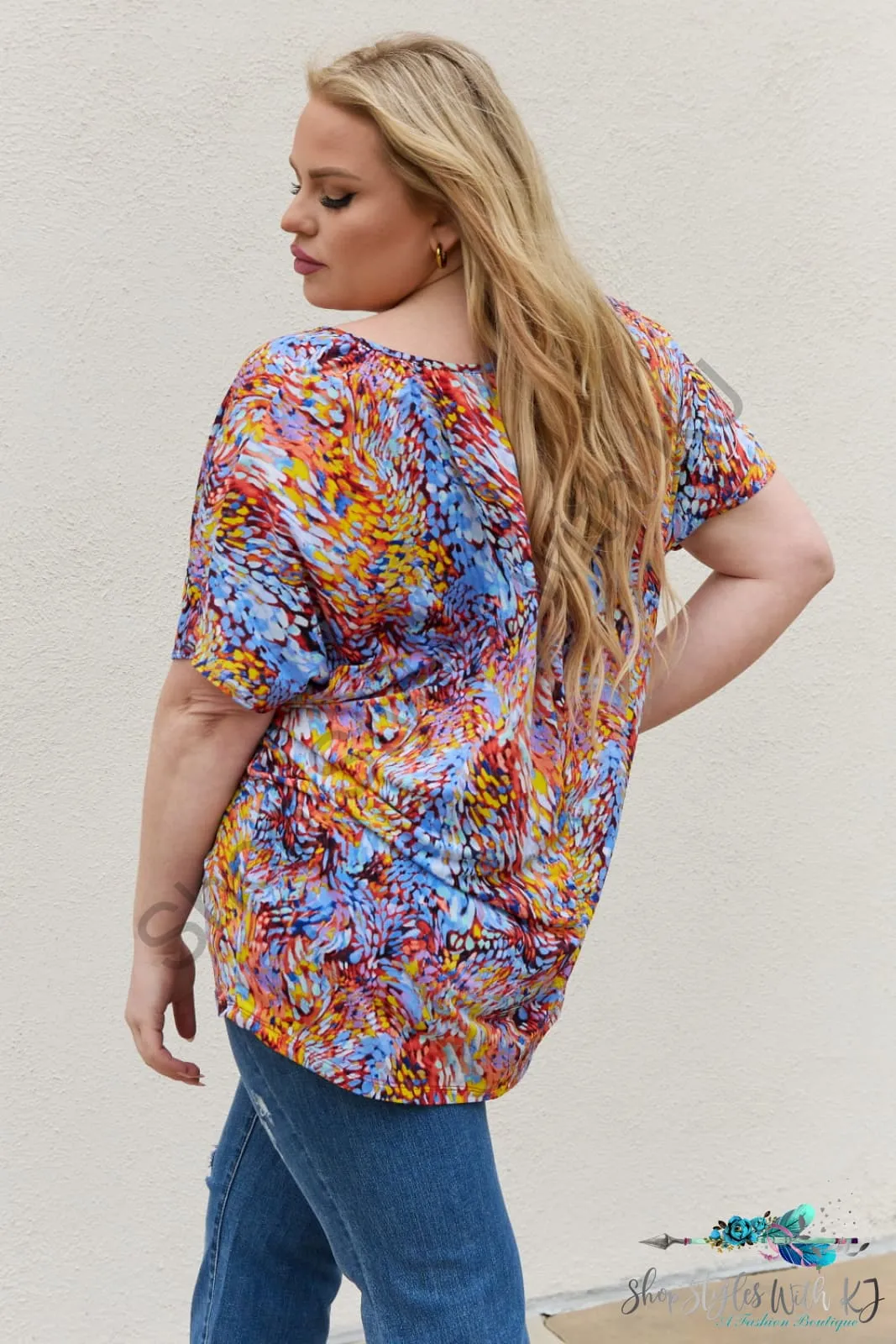 Printed Dolman Flowy Top