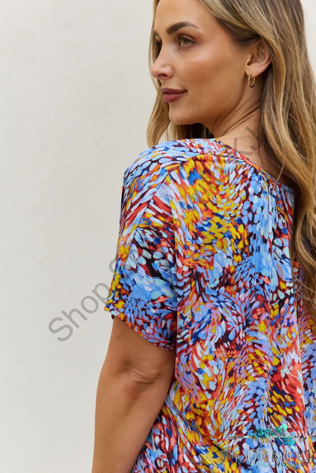 Printed Dolman Flowy Top