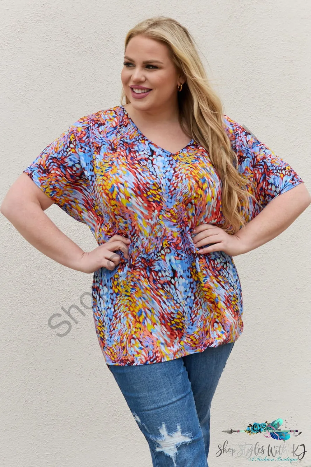 Printed Dolman Flowy Top