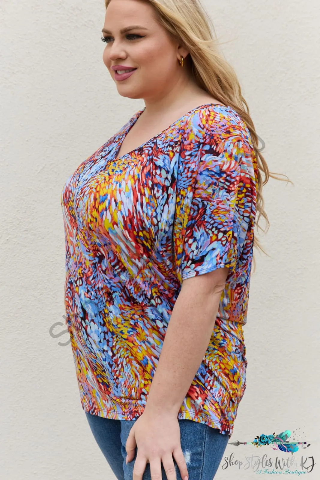 Printed Dolman Flowy Top