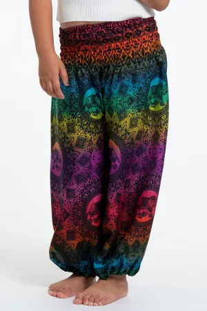 Rainbow Elephant Kids Harem Pants in Purple