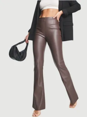 Reina Faux Leather Flare Pants