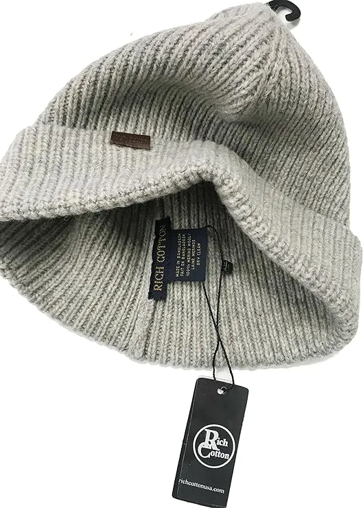 Rich Cotton Unisex Knit Cuffed Beanie Winter Hat