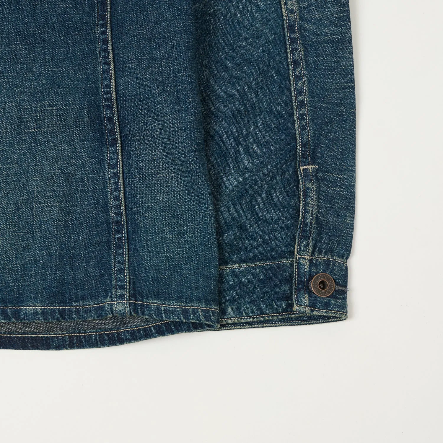 RRL Cotton-Linen Denim Engineer Jacket - Mid Wash