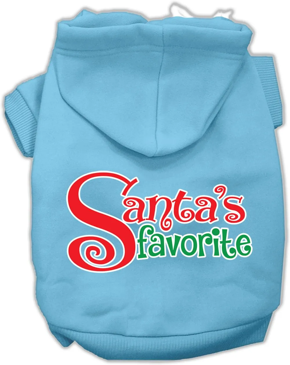 Santas Favorite Screen Print Pet Hoodie Baby Blue Lg (14)