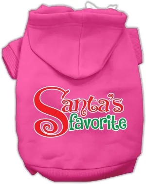 Santas Favorite Screen Print Pet Hoodie Bright Pink Med (12)