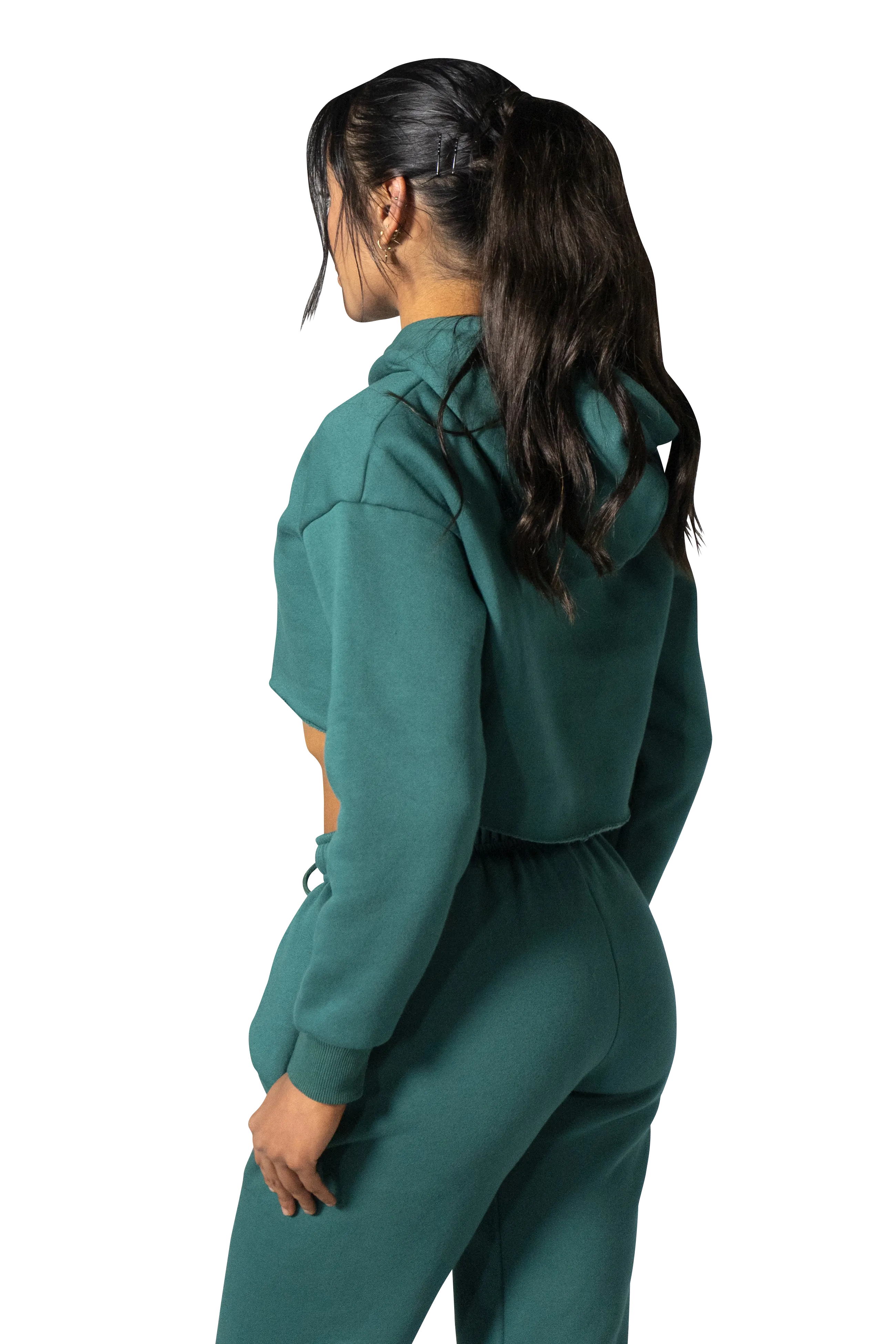 Series 1 Cropped Hoodie - Forest Green