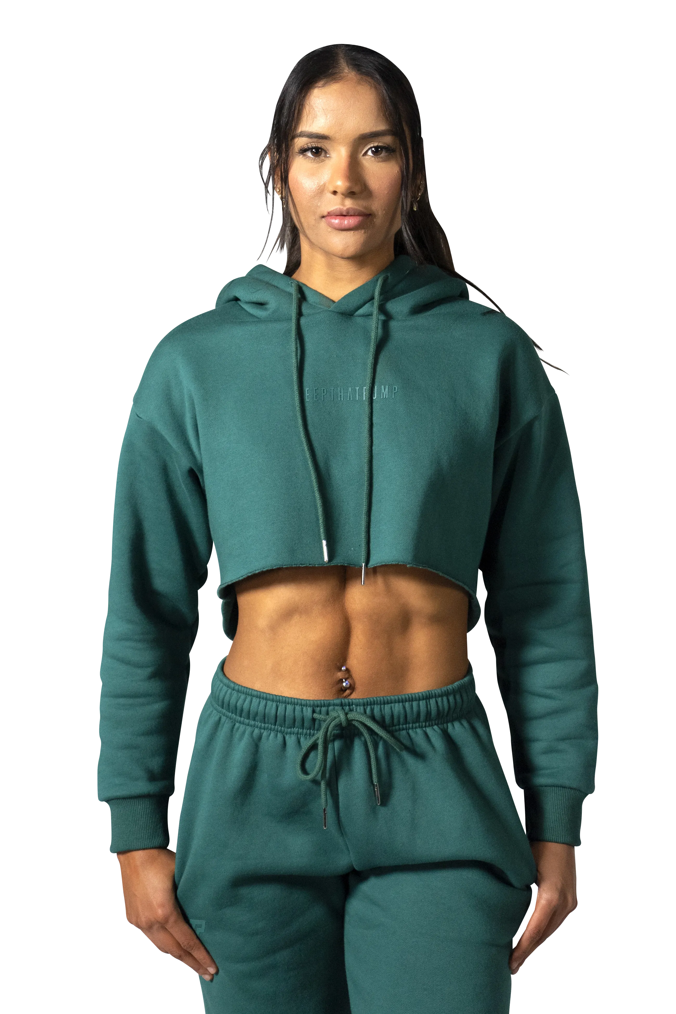 Series 1 Cropped Hoodie - Forest Green