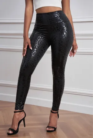 “Sleek Leopard” Textured Leggings