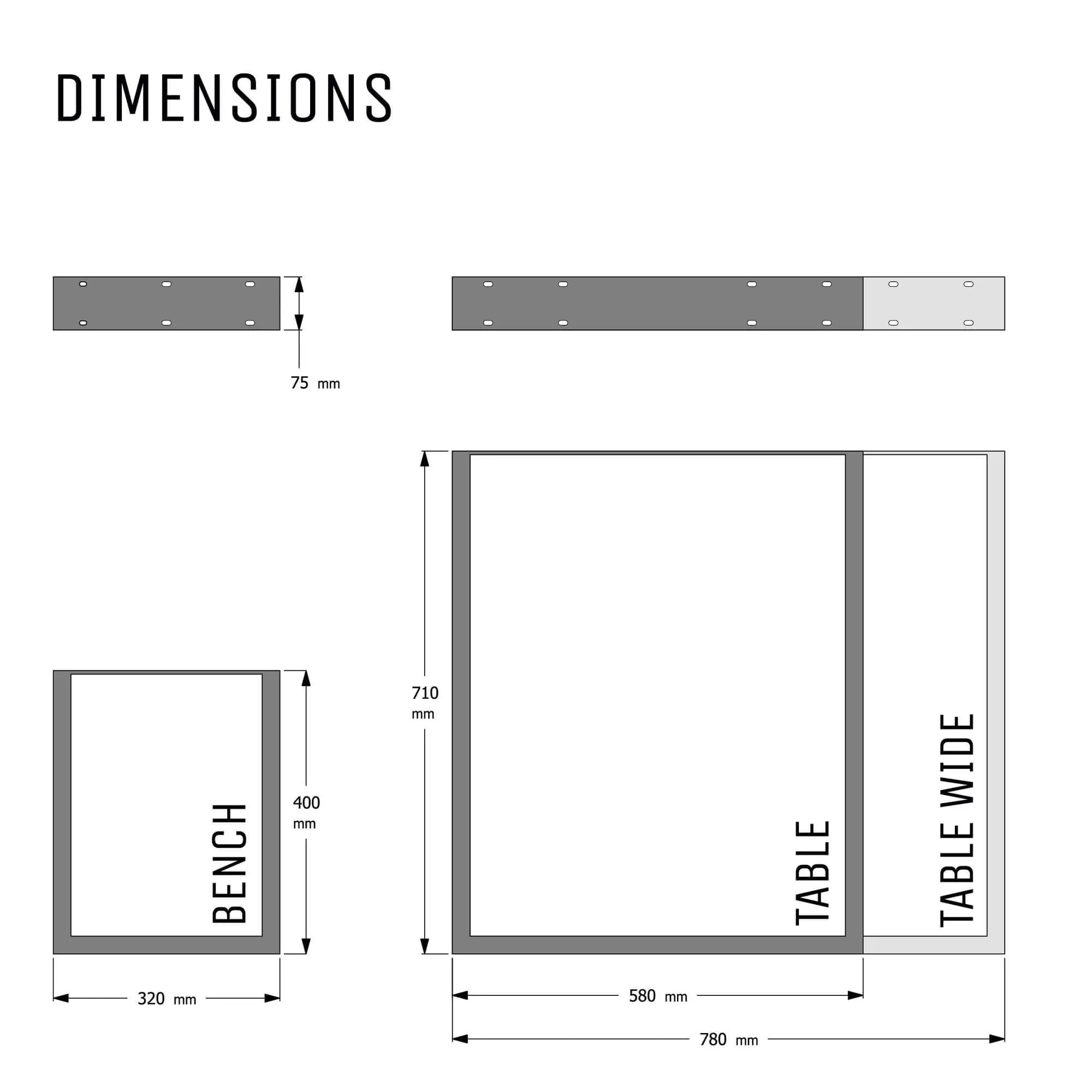 Square Industrial Legs