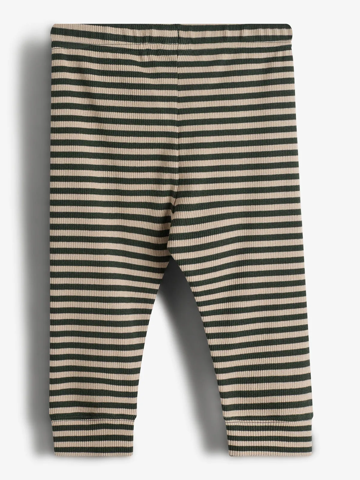 Striped Basic Rib Trousers - Little - Dark Green/Beige