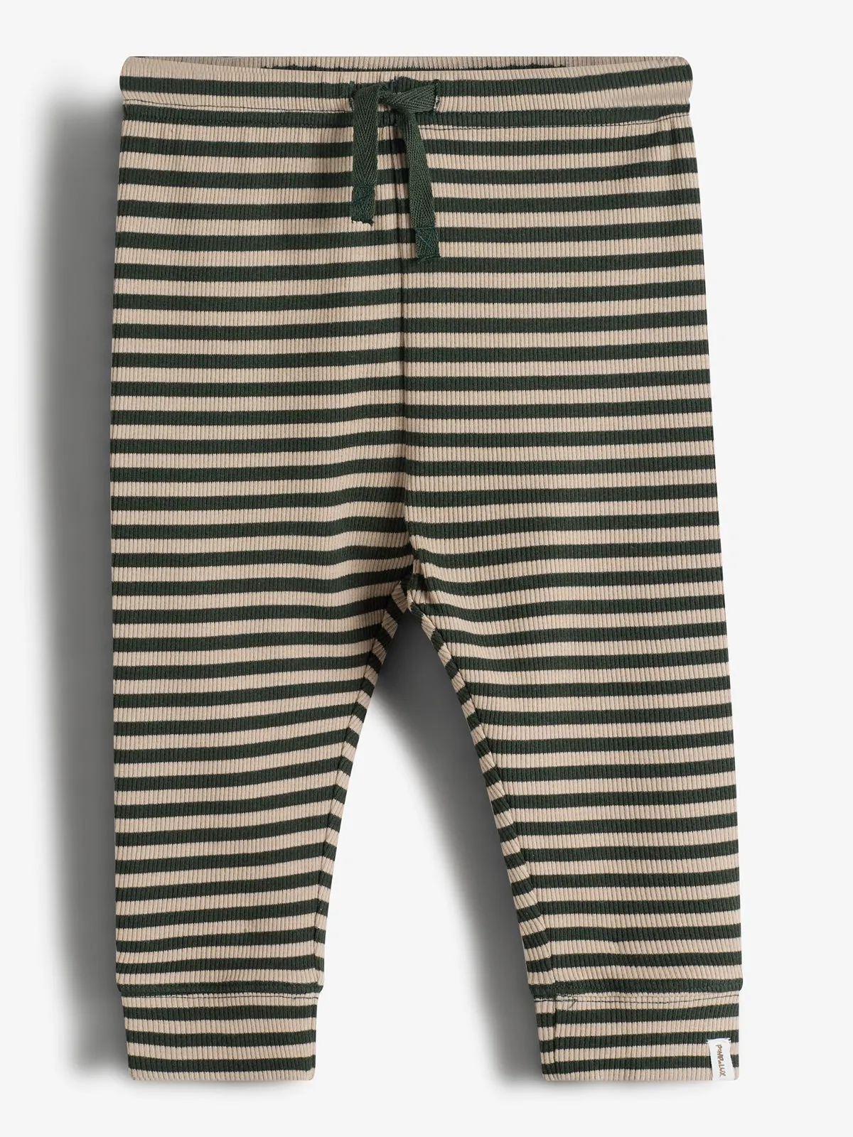 Striped Basic Rib Trousers - Little - Dark Green/Beige