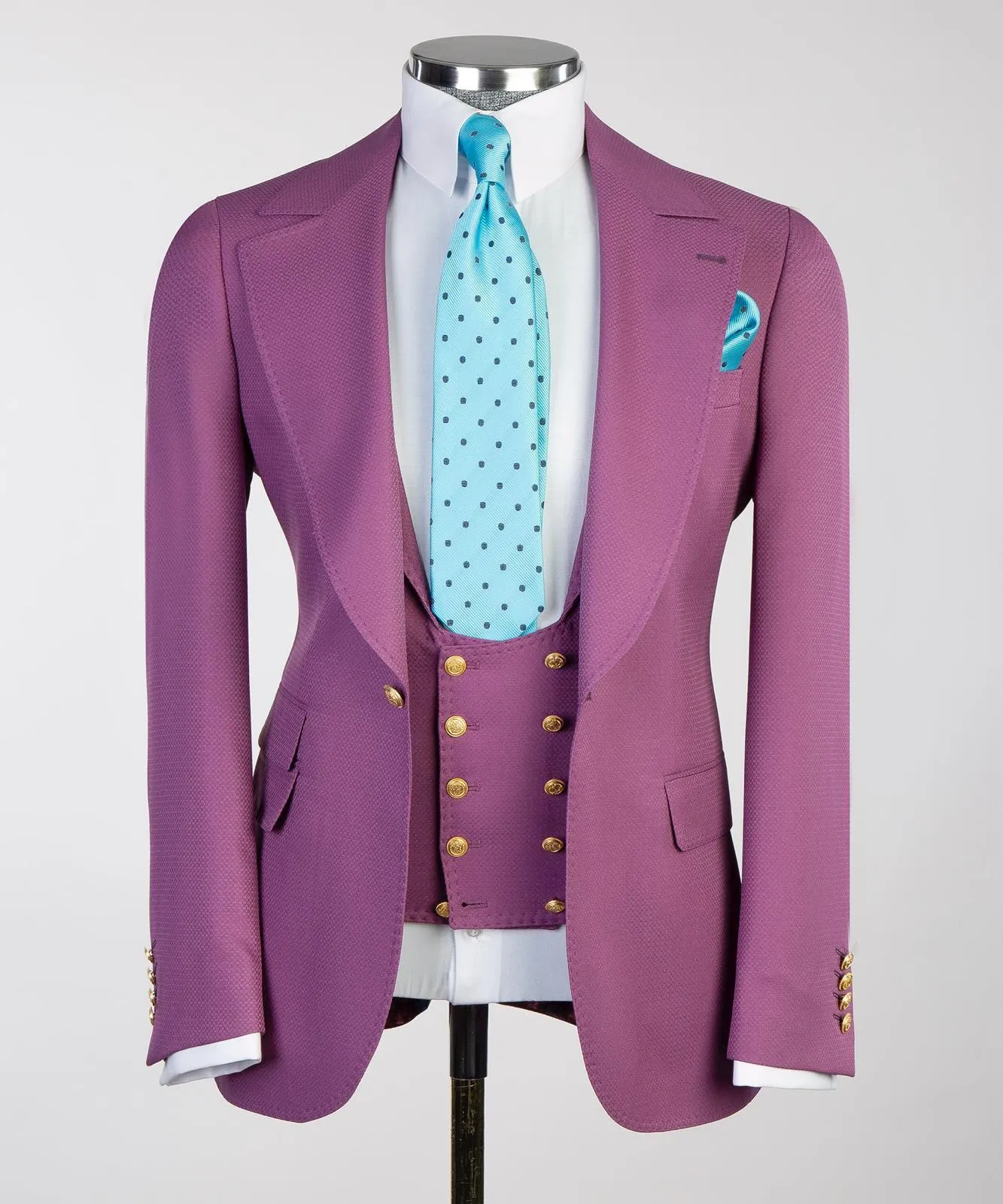 Three Pieces Pink Suit