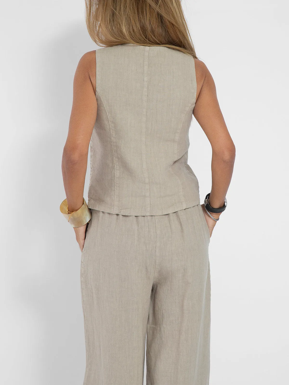 Vest & Pants Cotton Leisure Suit