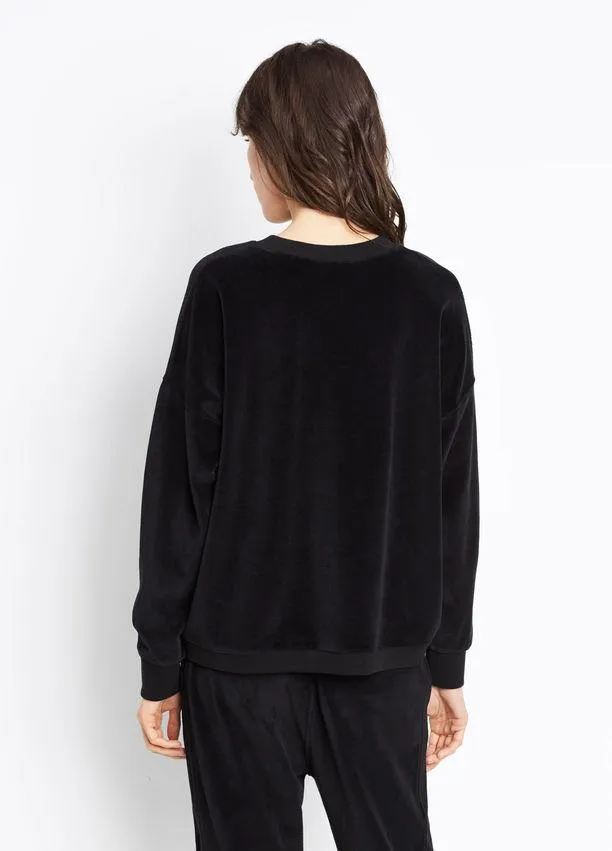 Vince - Velour Pullover in Black