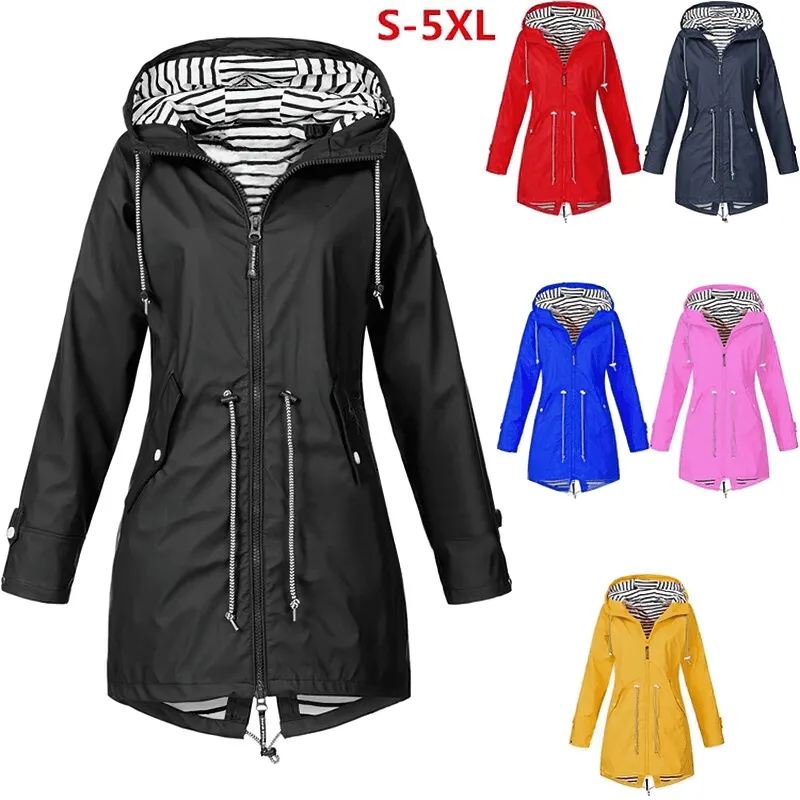 Waterproof Hooded Rain Long Jacket / Windproof Lightweight Outdoor Clothes - SF0078