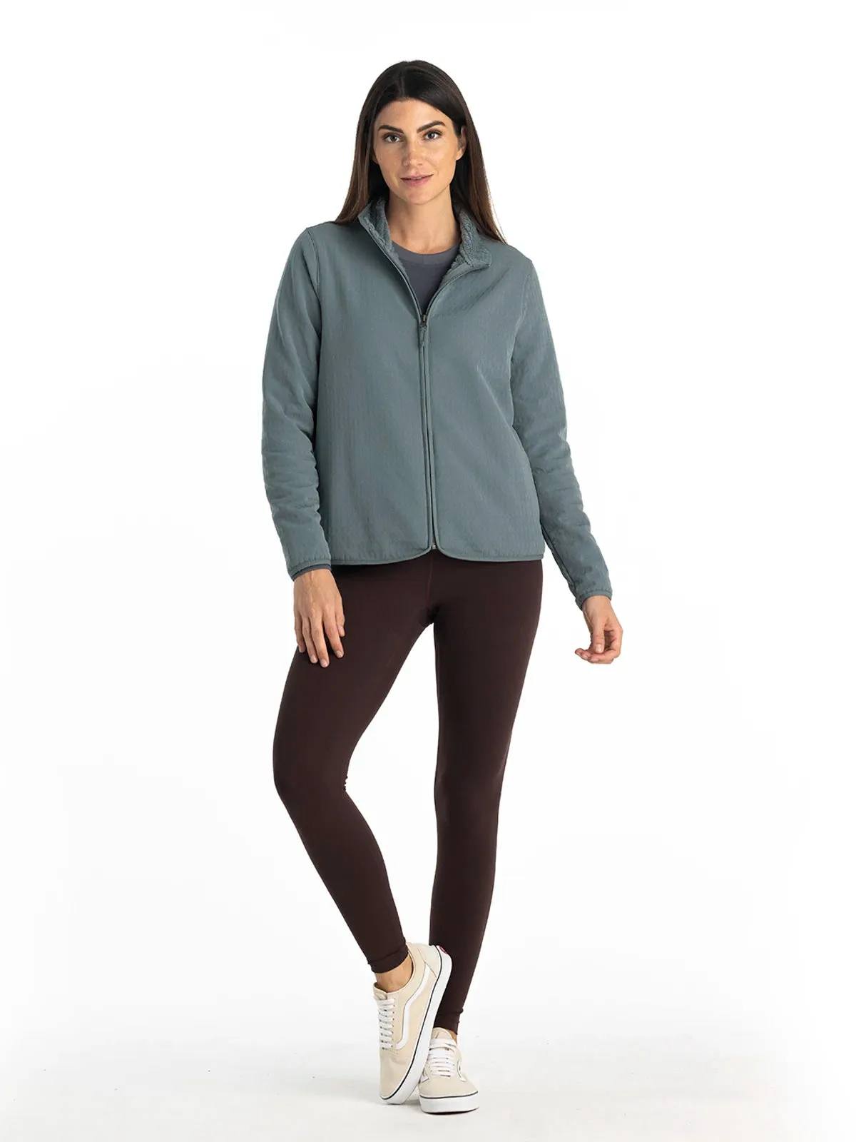 Women's Gridback Fleece Jacket - Stormy Sea