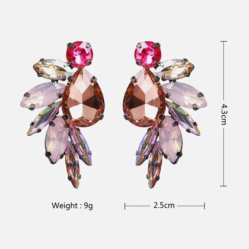 Yellow Chimes Earrings For Women Multicolor Crystal Studded Tear Drop Earrings For Women and Girls